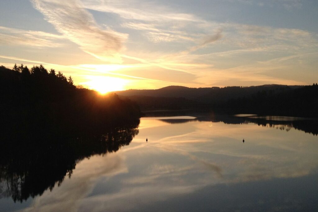 Sonnenuntergang am Biggesee