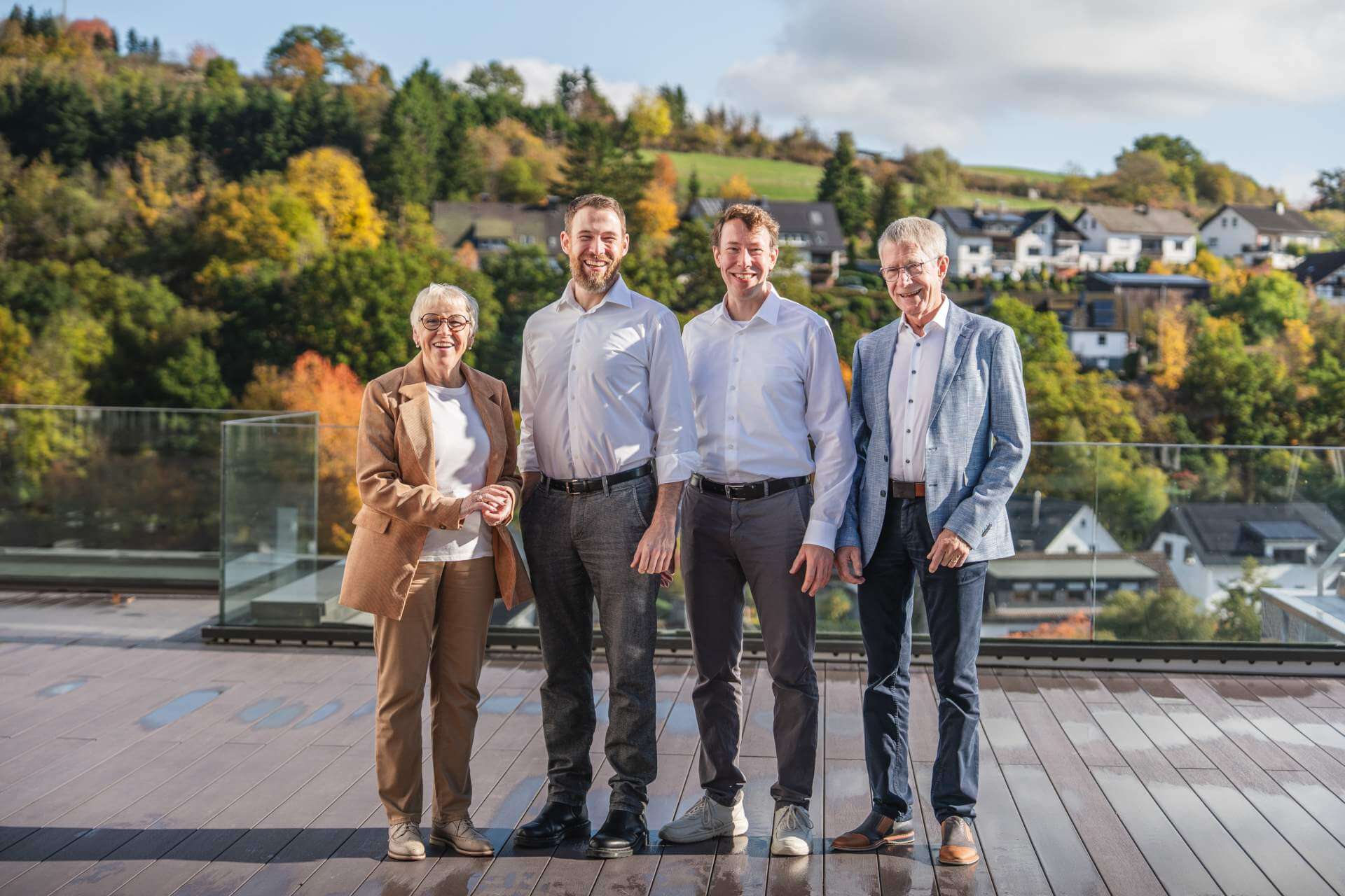 De familie Diedrich op het terras van Hotel Diedrich